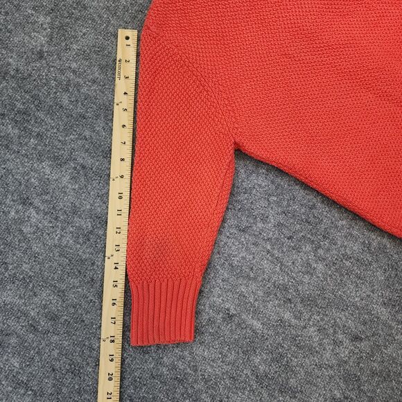 LL Bean Sweater Womens Large Pink Coral Chunky Knit Button Down Cozy Cardigan - Picture 7 of 14